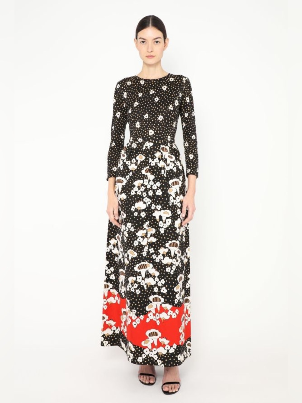 Lanvin RARE 1972 Printed Maxi Mushroom Dress